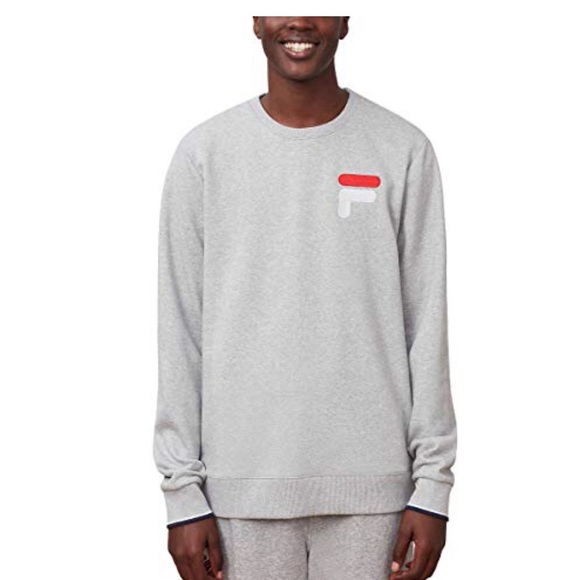 🆕 Fila Men's French Terry Crew Neck Sweatshirt (Gray, Medium) - Picture 1 of 3